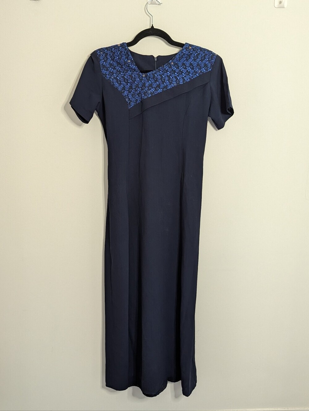 ALX Studio Navy Beaded Maxi Dress Size L